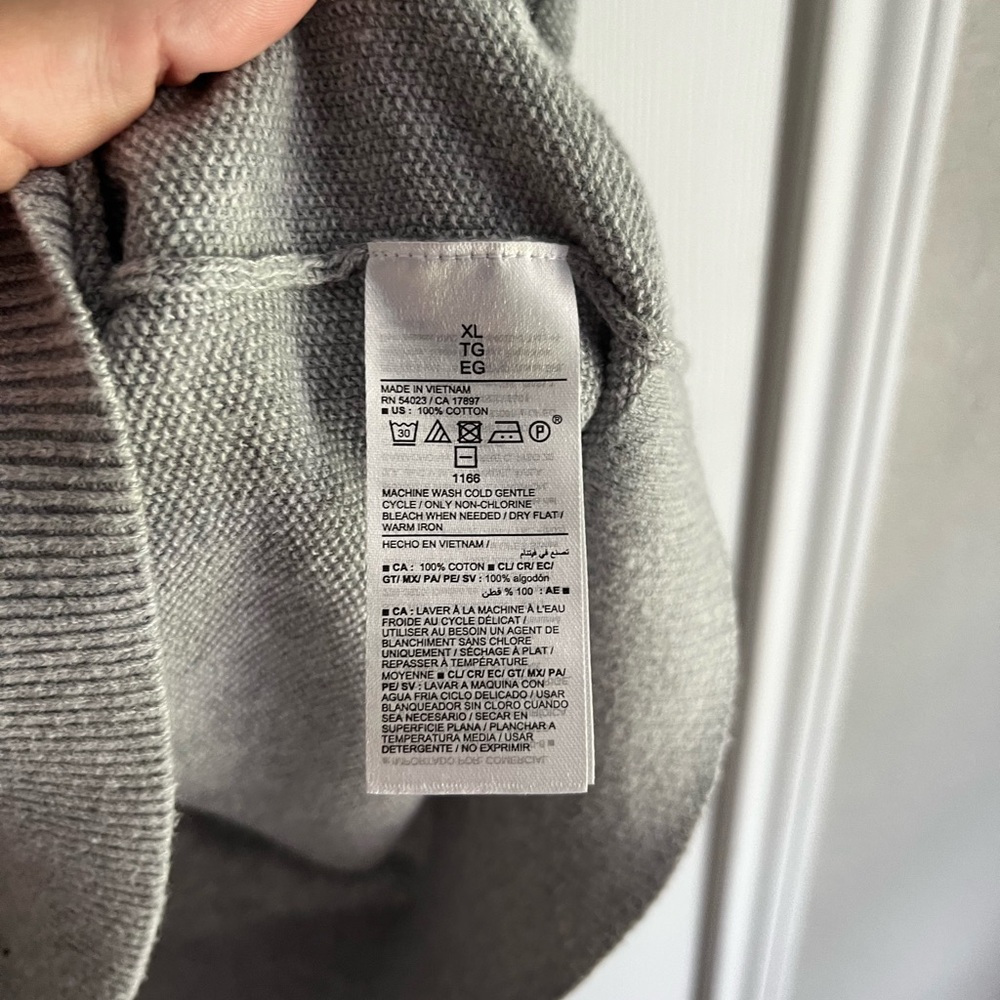 Old Navy tipped collar polo sweater gray men’s size XL - Picture 12 of 15